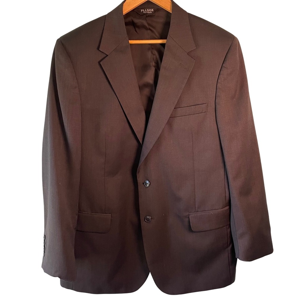 Jos A Bank Traveler 44R Black‎ Wool Blazer Mens 2 Button Sport Coat Jacket
